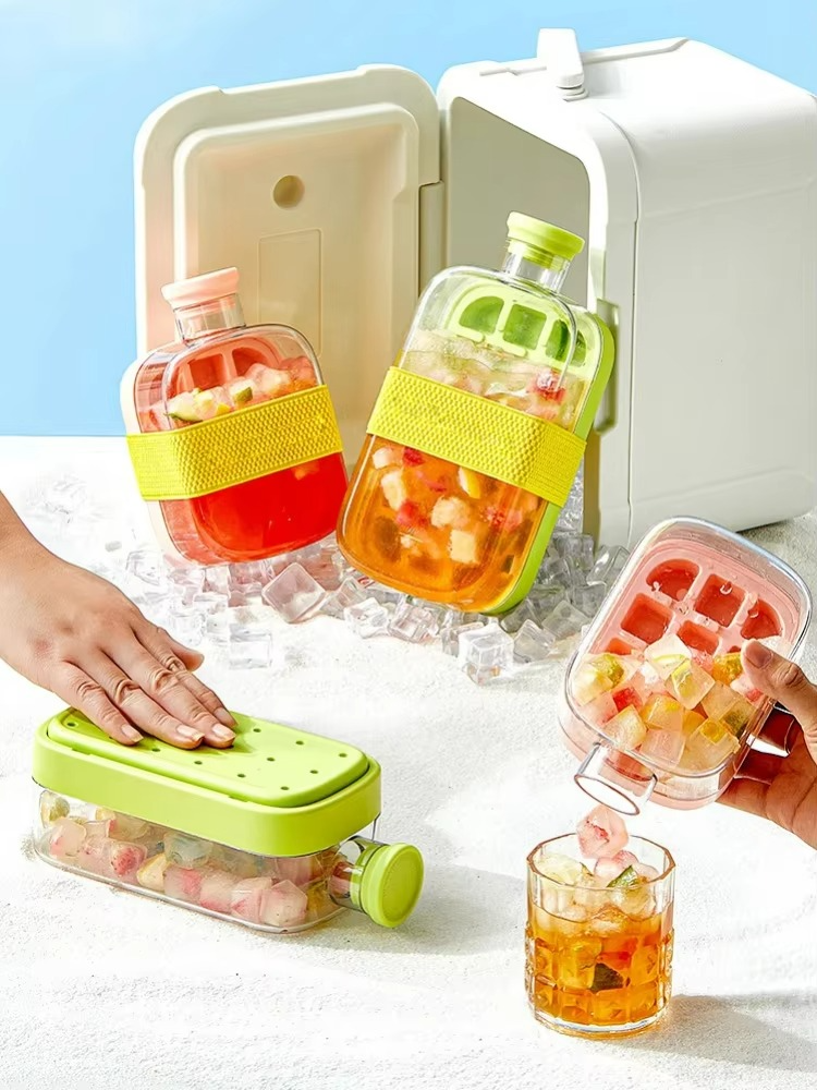 My Crush Cup Ice Cube Tray, Water Bottle Ice Cube Tray, Cool Summer Ice Cube Cup, Upgraded Ice Cube Bottle, Reusable Press-to-cold Ice Cube Hydration – 500ml – Random Color